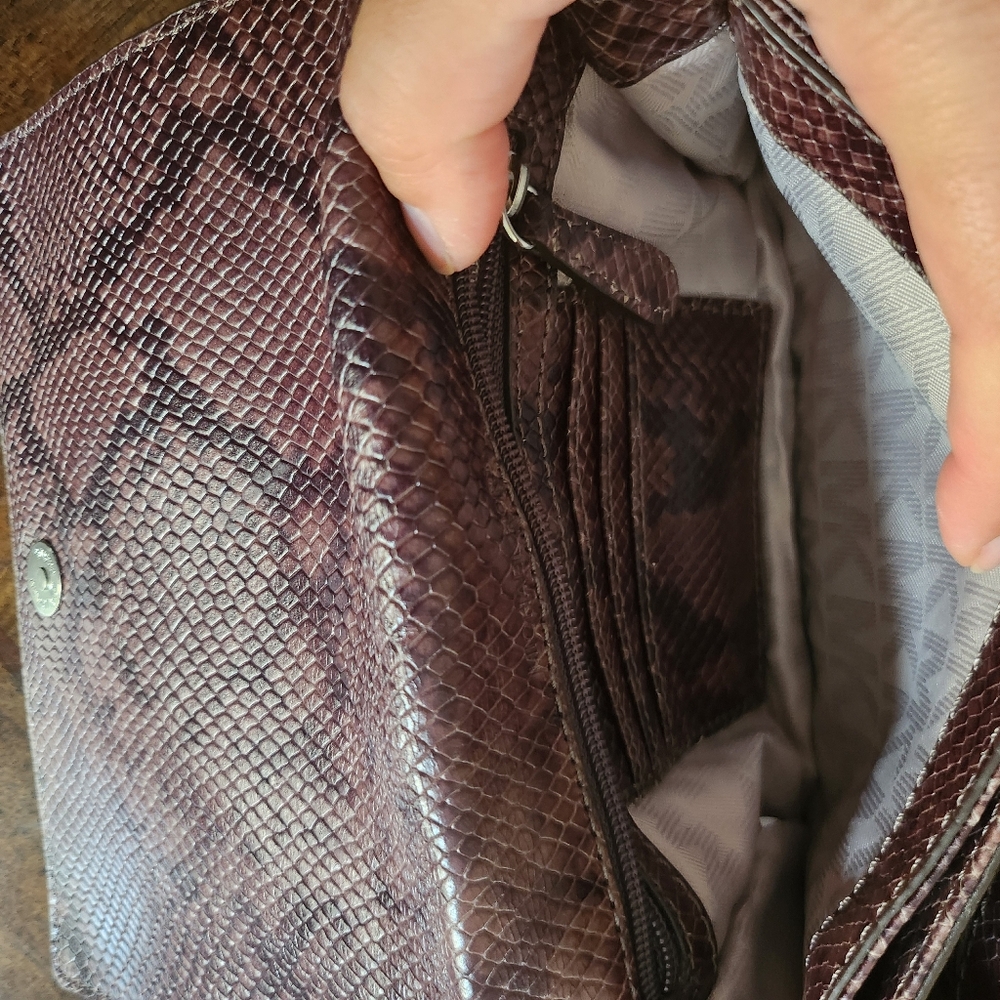 Michael Kors Brinkley Python Embossed Leather Cro… - image 8